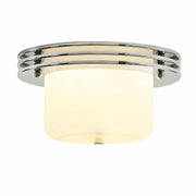 Zenthoris chrome and milky white 30 cm flush mount ceiling fixture
