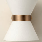 Load image into Gallery viewer, Ankora Bow-Tie Linen Shade Wall Light with Aged Brass Finish for Hallway and Bedroom