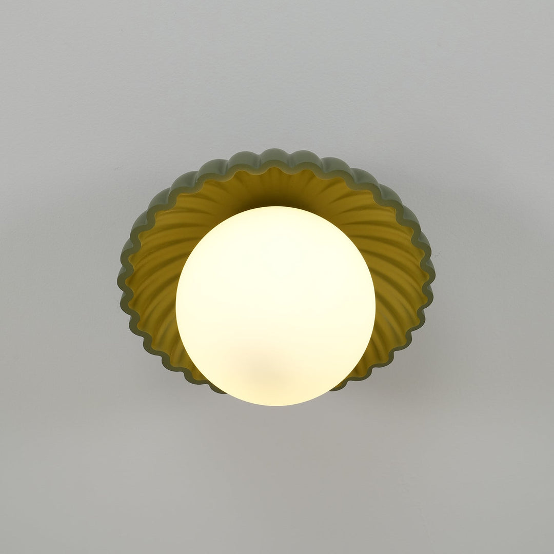 Plafonnier élégant de style Alien Cream en métal beige et verre