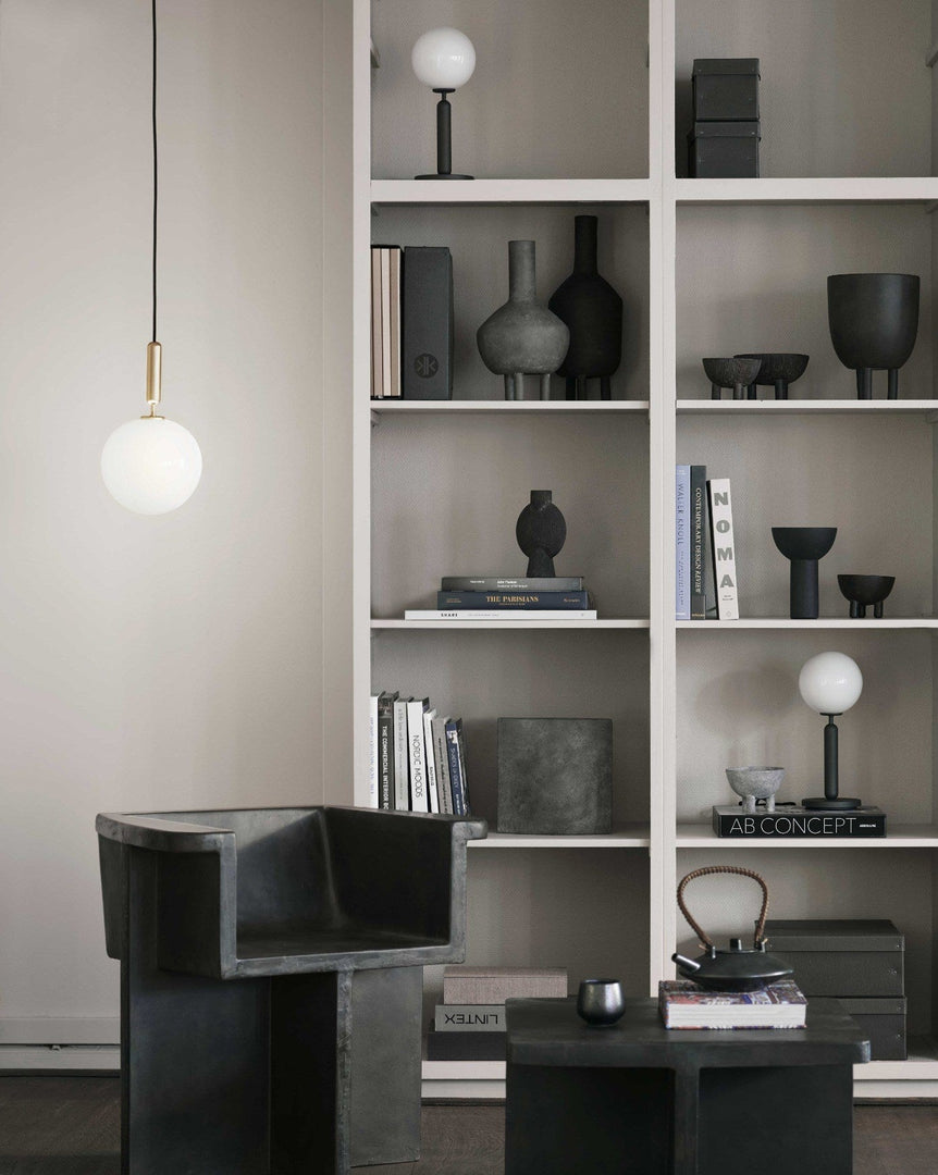Rounded Brass Glass Plug-In Pendant Light