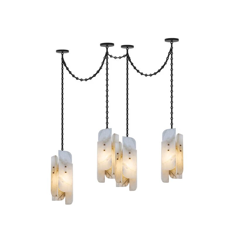 Frosted Cylinder Shade Chain Hardwired Chandelier
