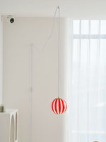 Bild in Gallery-Viewer laden, Red Striped Glass Globe Hardwired Pendant