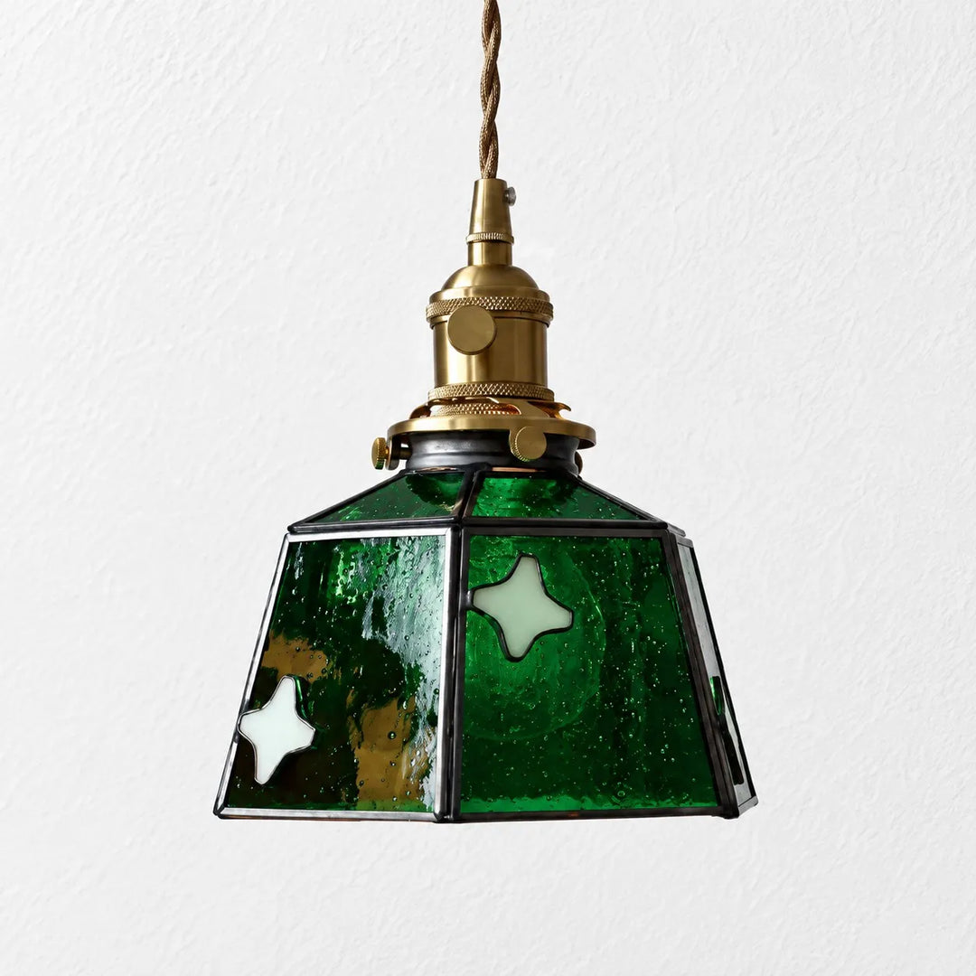 Handmade Stained Glass Bow Pendant Lamp