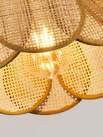 Bild in Gallery-Viewer laden, Layered Rattan Petal Plug-In Swag Pendant