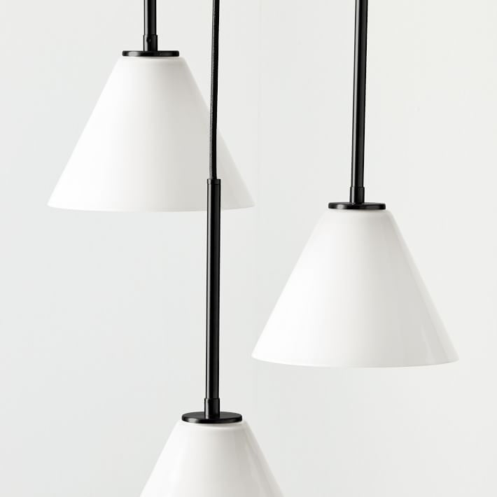 Lustre conique à 3 lumières Conica - Suspension sculpturale en verre de style moderne