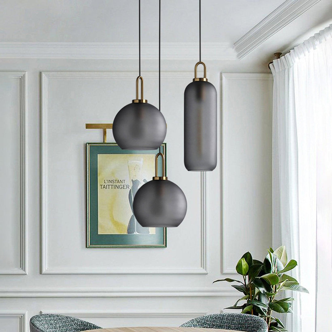 Copper-Plated Glass Plug-In Swag Pendant