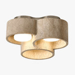 Bild in Gallery-Viewer laden, Three head travertine stone ceiling light