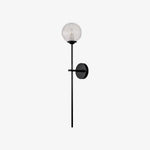 Cargar imagen en el visor de la Galería, Black long wall sconce with textured glass shade