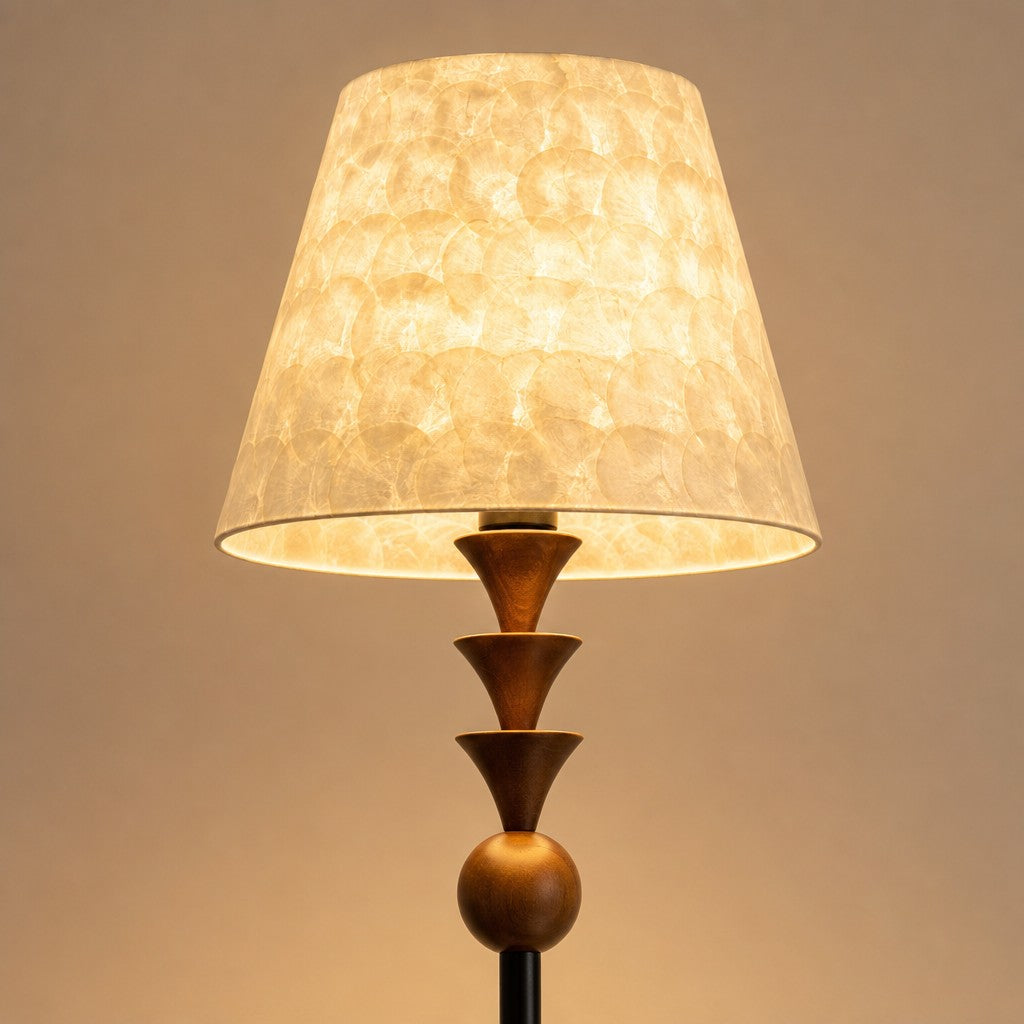 Micahell Modern Floor Lamp – Cascading Shell Shade Standing Lamp for Bedroom