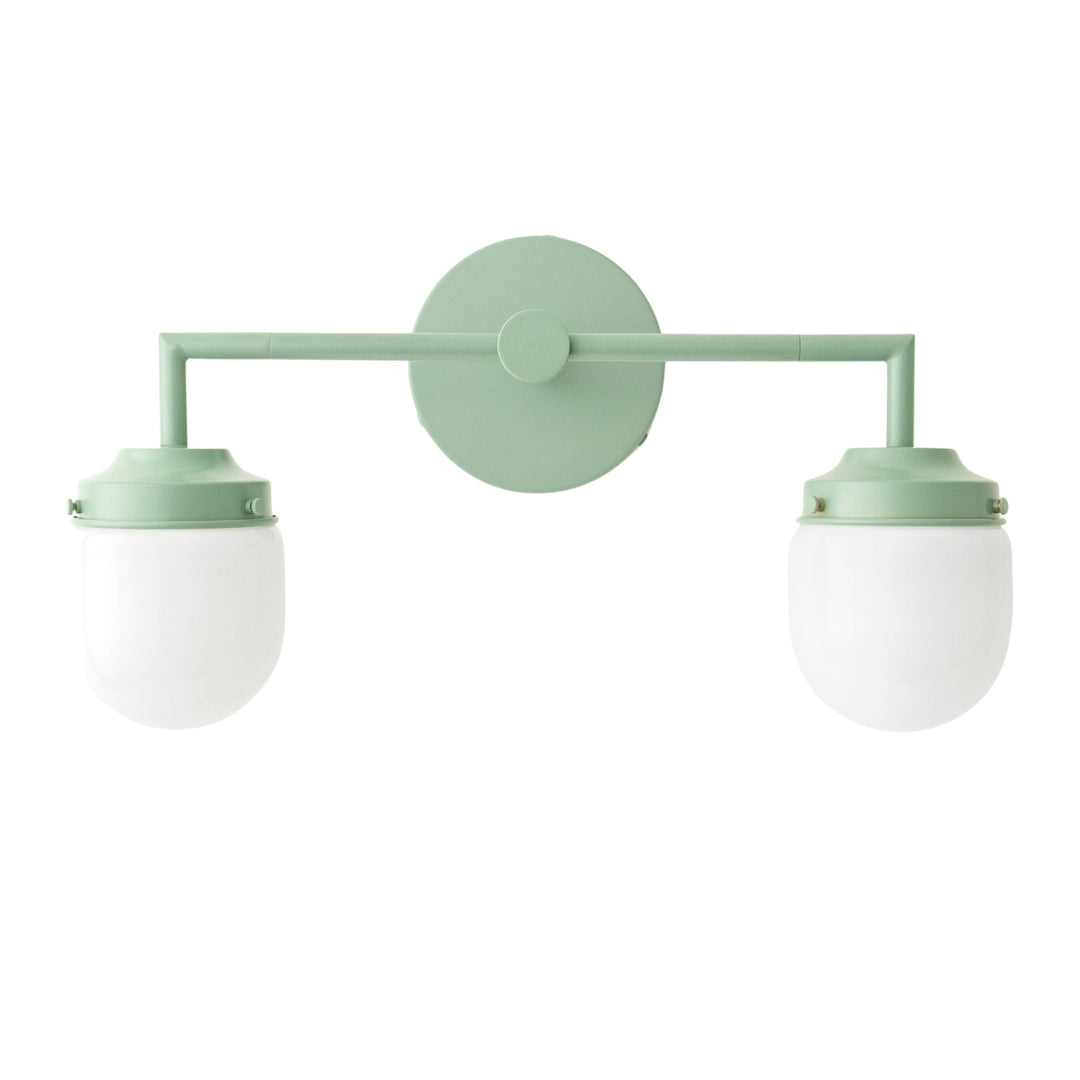 Opalume Glass Double Vanity Light - Vintage Style Bathroom Double Wall Lighting