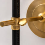 Cargar imagen en el visor de la Galería, Vintage Leather and Brass Wall Sconce