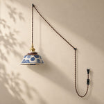 Load image into Gallery viewer, Hand-Painted Ceramic Plug-In Swag Pendant