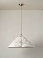 Load image into Gallery viewer, Luminella Soft Pleated Scalloped Fabric Pendant – Modern Sculptural Ceiling Light for Living Room
