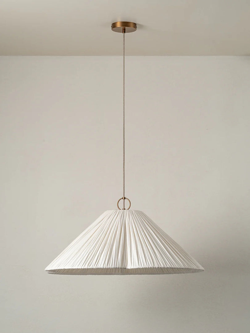 Luminella Soft Pleated Scalloped Fabric Pendant – Modern Sculptural Ceiling Light for Living Room