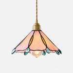 Cargar imagen en el visor de la Galería, Pink Floral Glass Pendant Light