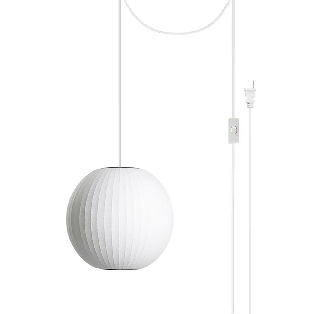 White Geometric Wire Swag Pendant Light