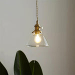 Load image into Gallery viewer, Brass Glass Hardwired Pendant Lamp