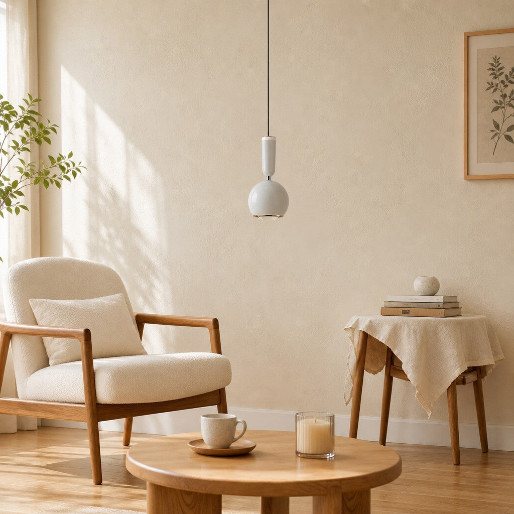 Veridia Moderne Verstellbare Schlanke Pendelleuchte - Metall-Acryl Hängeleuchte für Schlafzimmer und Flur