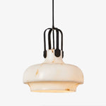 Cargar imagen en el visor de la Galería, Faux alabaster pendant light on a clean white background