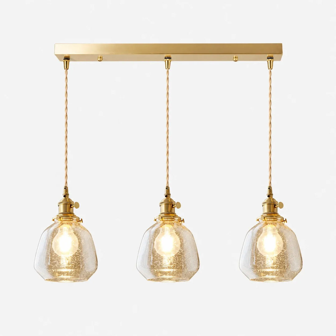 Bubble Glass Brass Pendant Light