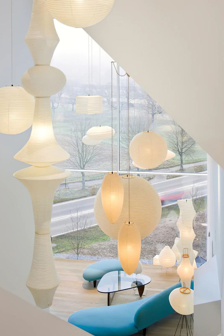 White Handcrafted Mulberry Paper Swag Light
