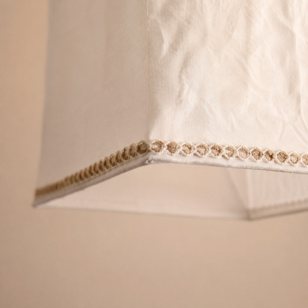 Close view of the decorative lower shade trim