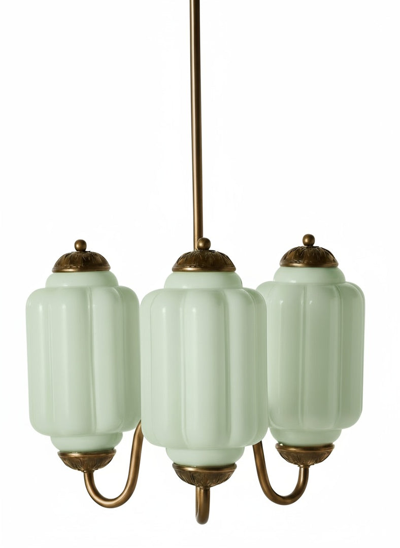 Lámpara colgante Eloise de vidrio lechoso festoneado de inspiración vintage: lámpara de acento moderna para cocina y dormitorio.