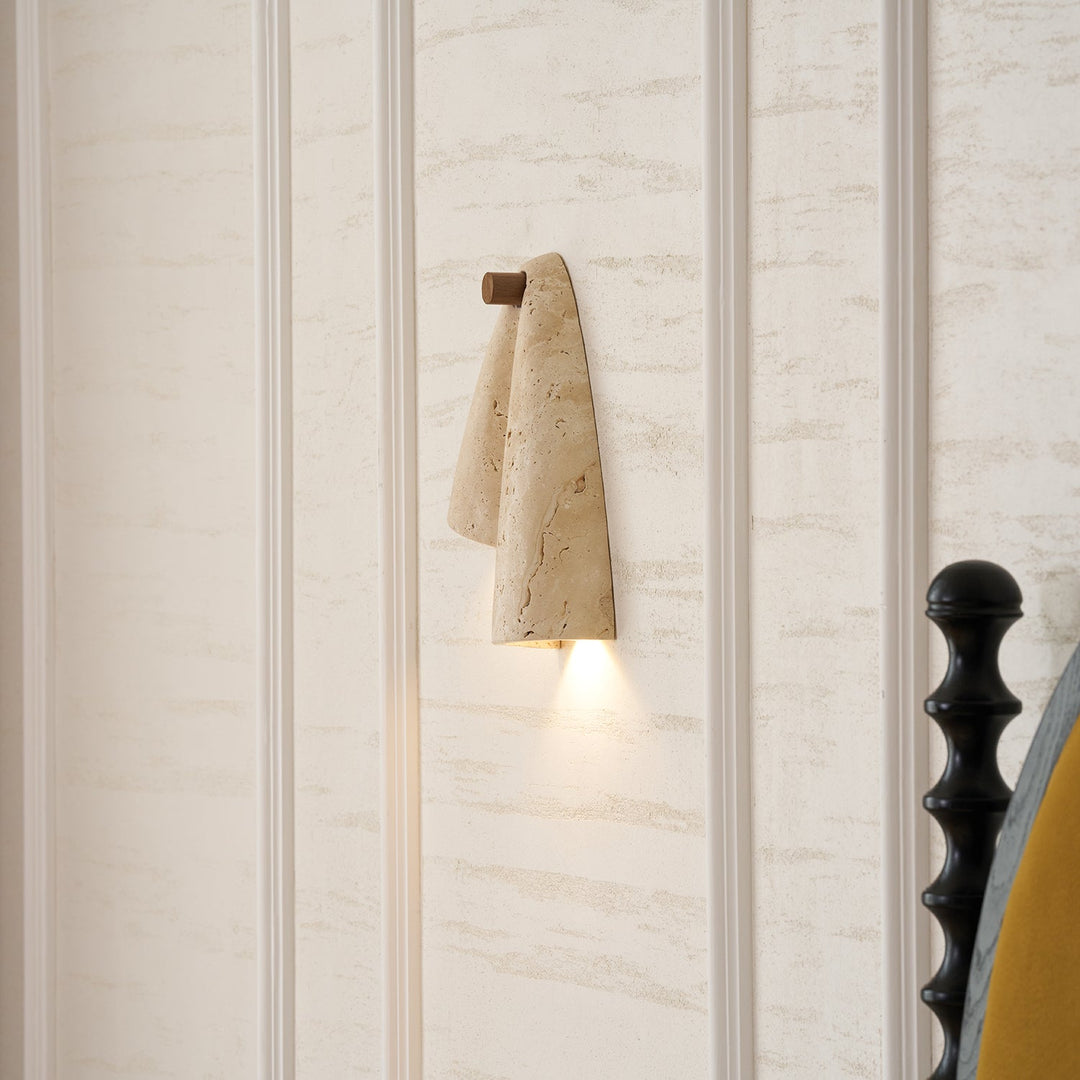 Travertin-Wandlampe – Minimalistische Stein-Wandleuchte Dekorative Beleuchtung für Wohnzimmer
