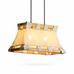 Cargar imagen en el visor de la Galería, Style A 50 cm natural linen wood and fabric pendant lamp