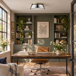 Charger l'image dans la visionneuse de galerie, Metal Flush Mount Ceiling Fixture with Frosted Diffuser