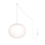 Bild in Gallery-Viewer laden, Frosted White Oval Plug-In Pendant Light