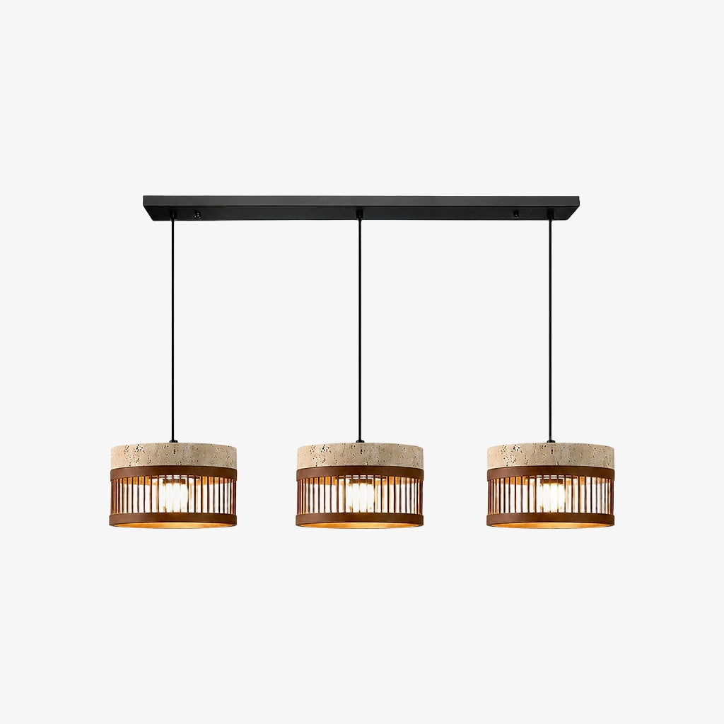 Vintage Travertine Metal Pendant Lamp for Dining Room