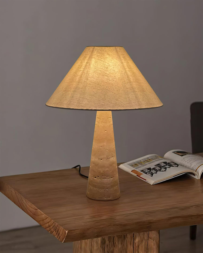 Lulu Tischlampe aus Travertin