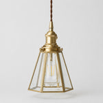 Load image into Gallery viewer, Clear glass pendant light with iron canopy