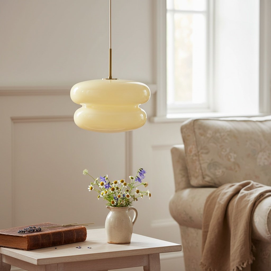 Coloria Opal Glass Pendant Drop Light — Designer Glass Scandinavian Suspension Light for Kitchen or Foyer