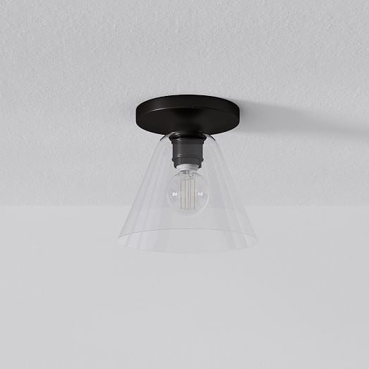 Lámpara de techo Conica Cone Flush Mount: lámpara de techo de cristal para espacios modernos
