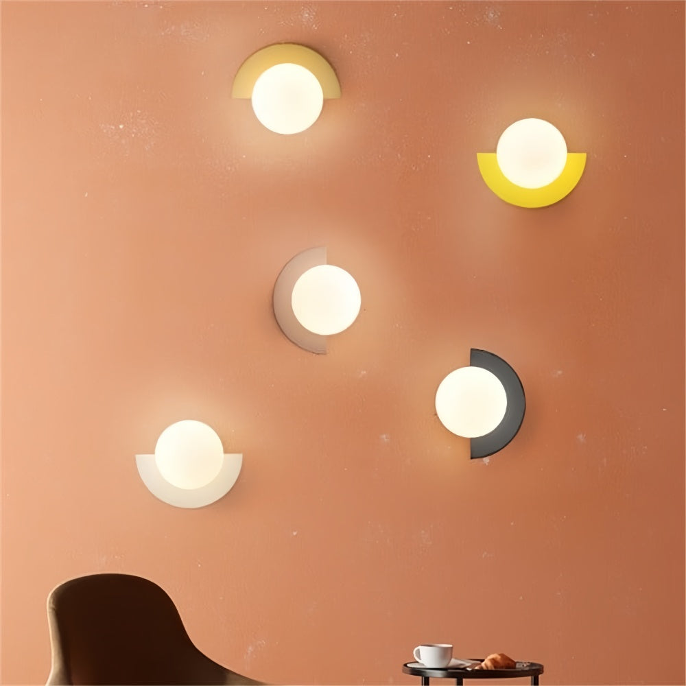 Applique murale nordique en forme de boule de verre et de macaron, en métal coloré, décoration moderne
