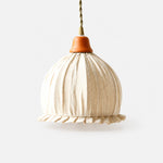 Load image into Gallery viewer, Pleated Fabric Pendant Light with Wood Canopy