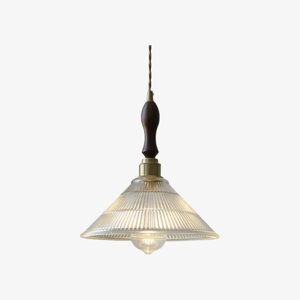 Lámpara colgante acanalada Ribilux - Vidrio y metal vintage para cocina y comedor