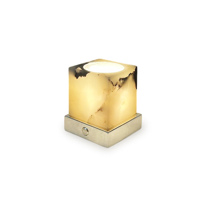 Würfel Marmor-Tischlampe
