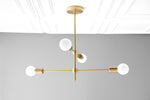 Load image into Gallery viewer, Mobilux Line Black and Brass Chandelier - Contemporary Globe Ceiling Hanging Light
