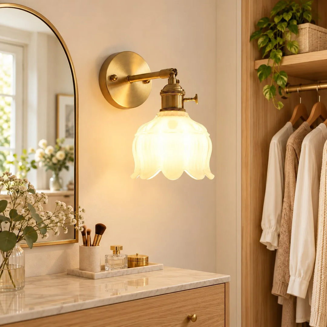 Ribbed Glass Wall Sconce
