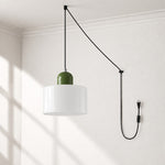Bild in Gallery-Viewer laden, Mid‑Century Macaron Plug‑in Swag Pendant Light - Colorful Shade Hanging Lamp for Home Decor
