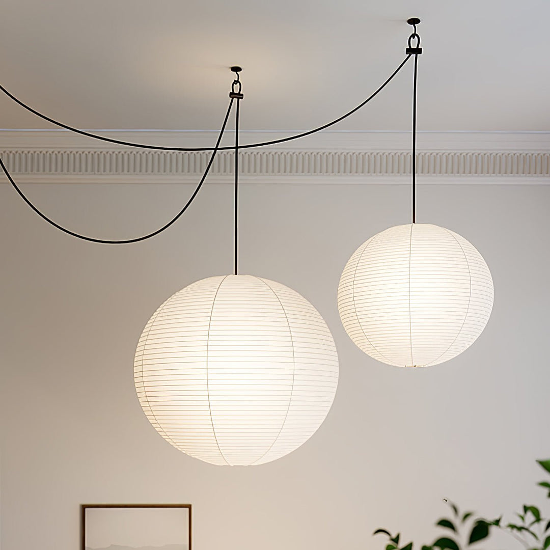 White Paper Lantern Plug-In Pendant