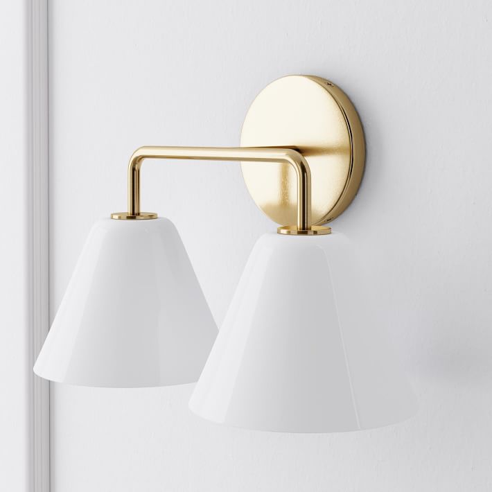 Aplique de pared Conica Cone: iluminación moderna de vidrio de 1, 2 y 3 luces