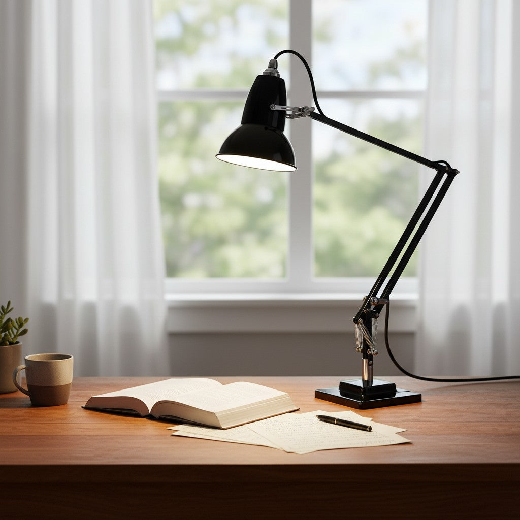 Lampe de bureau vintage Modryx réglable – Lumière de travail industrielle pour bureaux à domicile