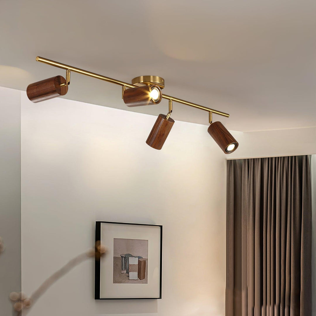 Iluminación de riel de madera Thio