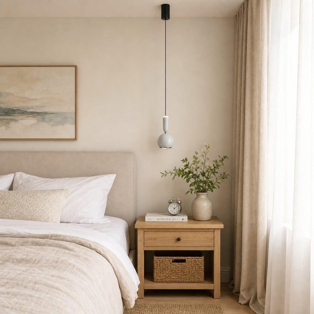 Veridia Moderne Verstellbare Schlanke Pendelleuchte - Metall-Acryl Hängeleuchte für Schlafzimmer und Flur