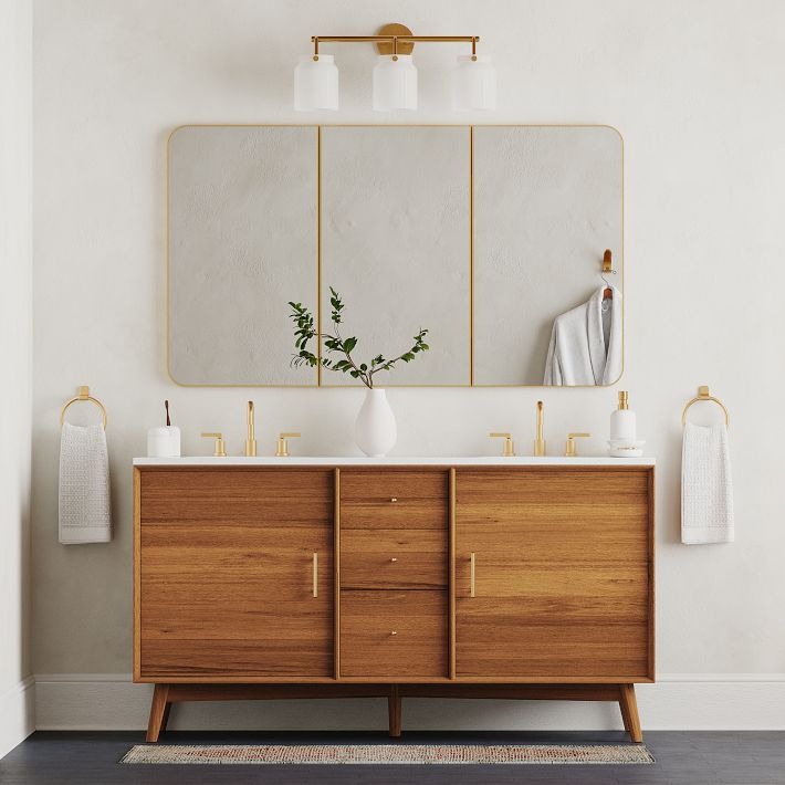 Aplique de pared moderno Hanton de 3 luces - Accesorio de baño de metal