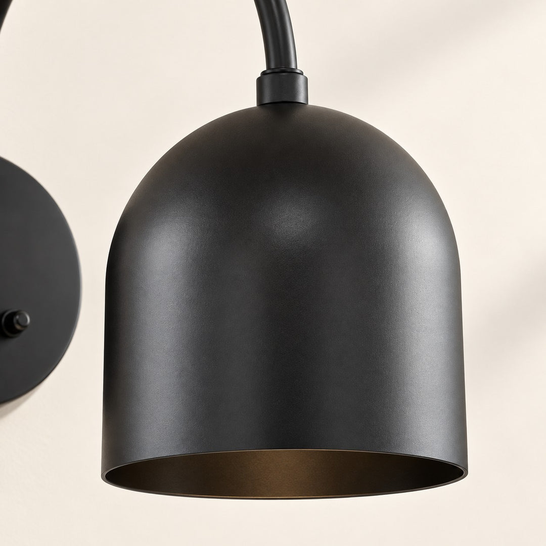 Dome Arm Plug-In Cord Arched Metal Wall Sconce